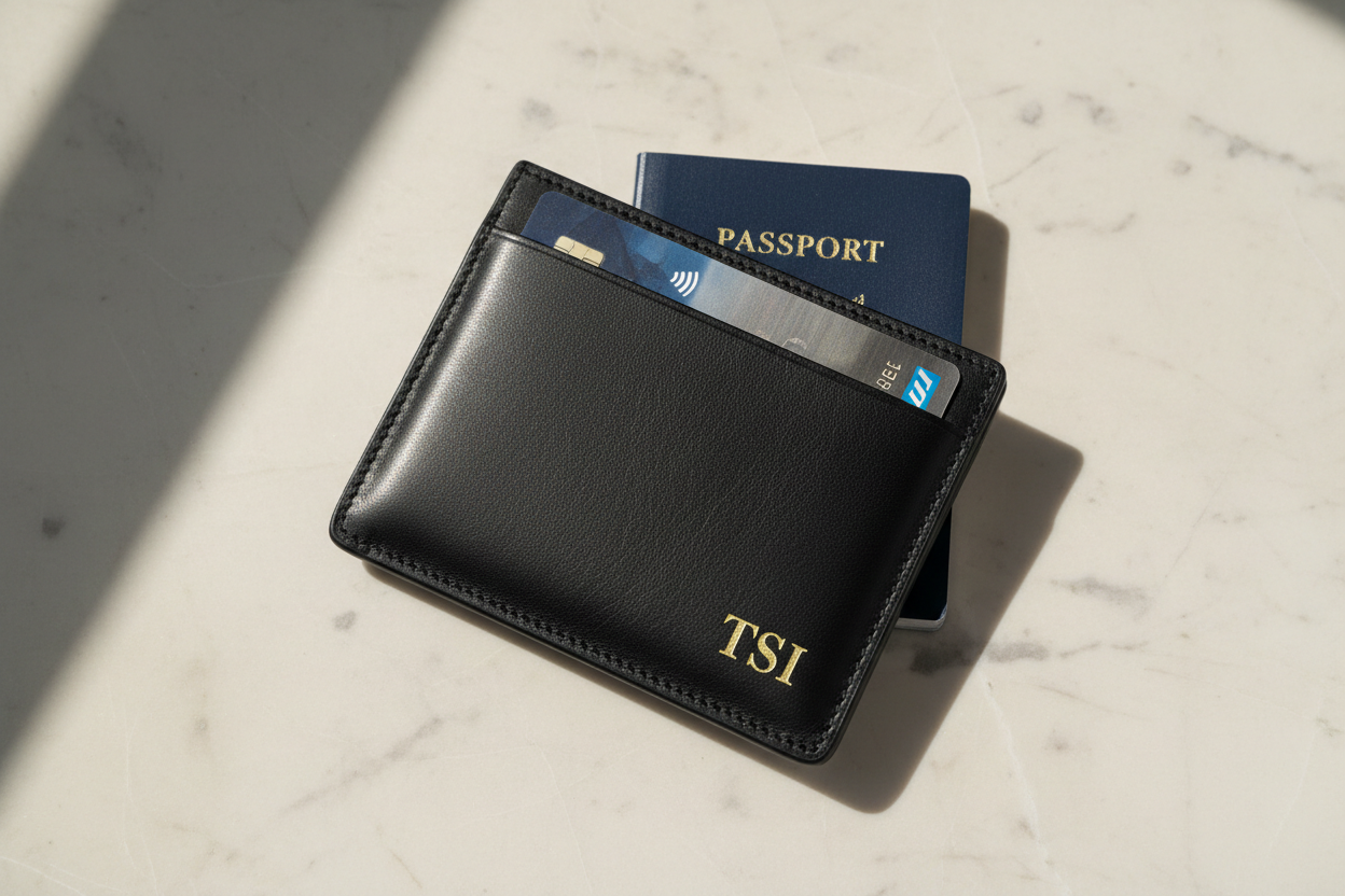 TSI Premium Leather Passport Holder with RFID Blocking — Travel Wallet for Men & Women